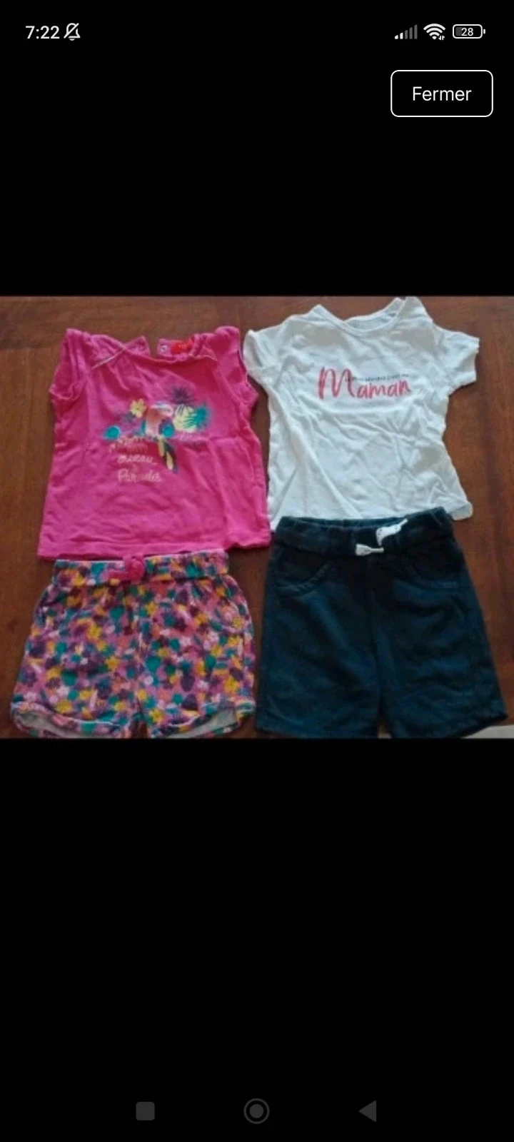 Lot de 2 ensemble t-shirts et short 12 mois